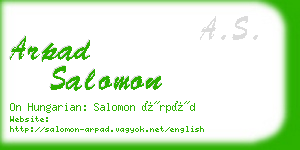 arpad salomon business card